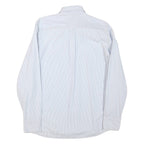 BOGNER Mens Blue & White Striped Shirt L Casual Cotton Blend Button Down