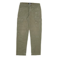 DICKIES Mens Regular Fit Green Cargo Trousers W30 L32 Durable Cotton Blend Zip