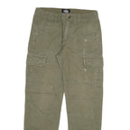 DICKIES Mens Regular Fit Green Cargo Trousers W30 L32 Durable Cotton Blend Zip