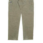DICKIES Mens Regular Fit Green Cargo Trousers W30 L32 Durable Cotton Blend Zip