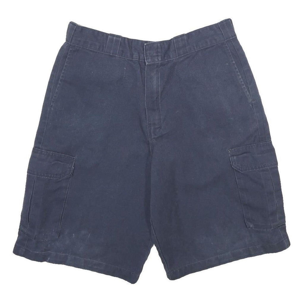 DICKIES Mens Shorts Navy Blue Cargo L W34 Workwear Durable Polyester Blend