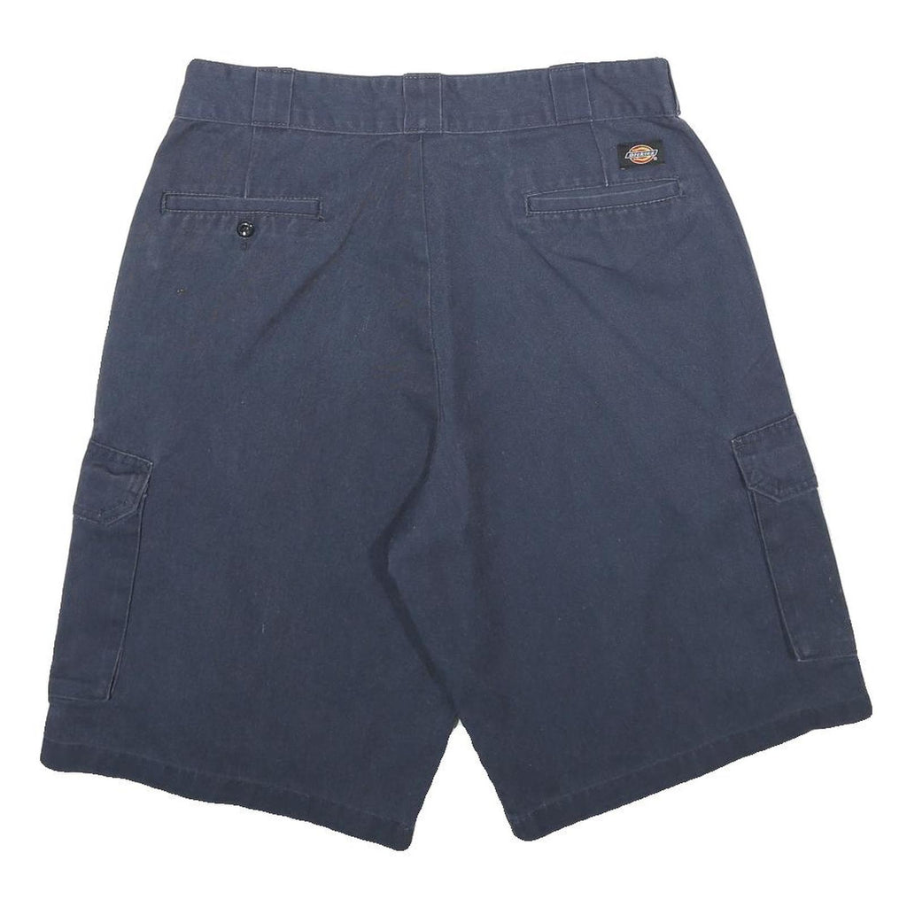 DICKIES Mens Shorts Navy Blue Cargo L W34 Workwear Durable Polyester Blend