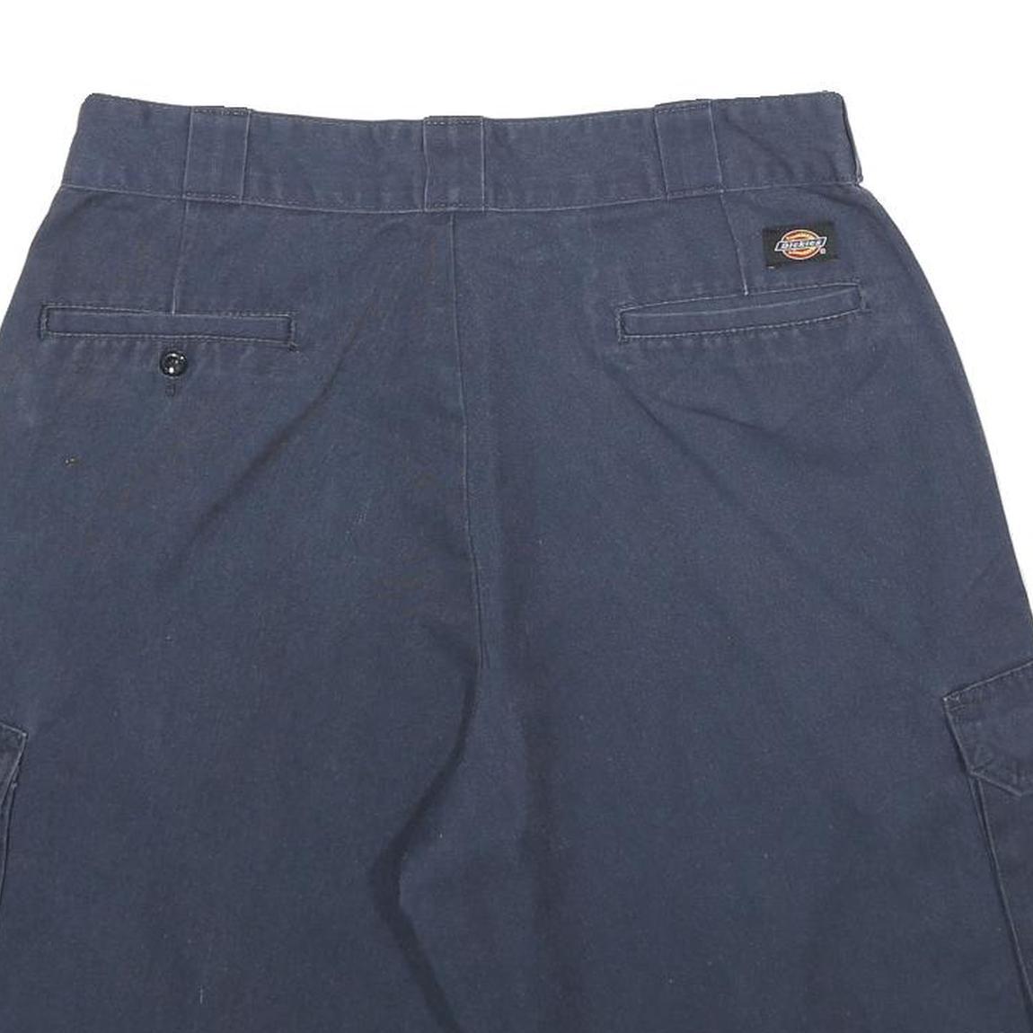 DICKIES Mens Shorts Navy Blue Cargo L W34 Workwear Durable Polyester Blend