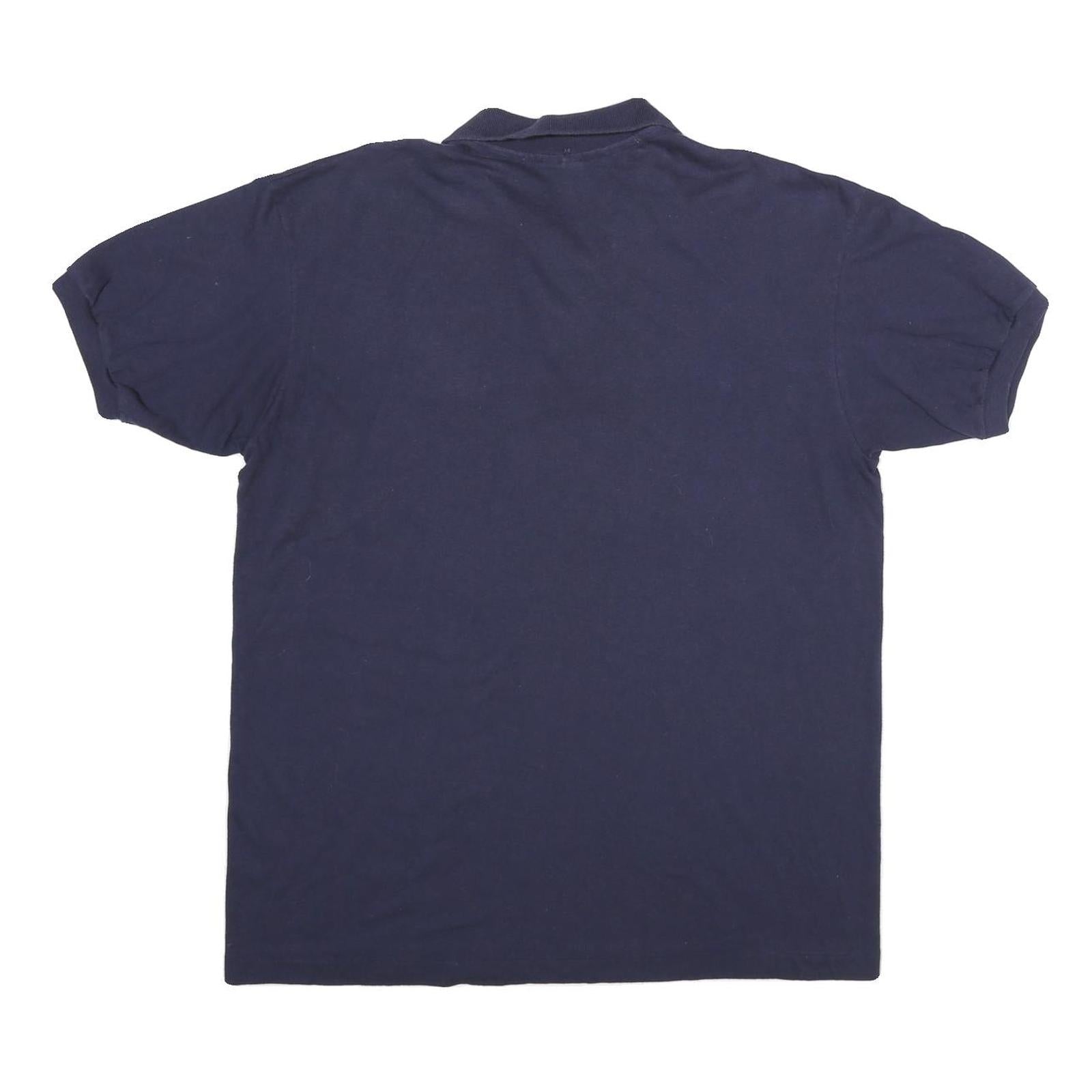 ANVIL Mens Navy Blue No Excuses Regrets Short Sleeve Polo Shirt XL Cotton Blend