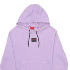 HUGO Womens Purple Pullover Hoodie L Logo Cotton Blend Sweatshirt