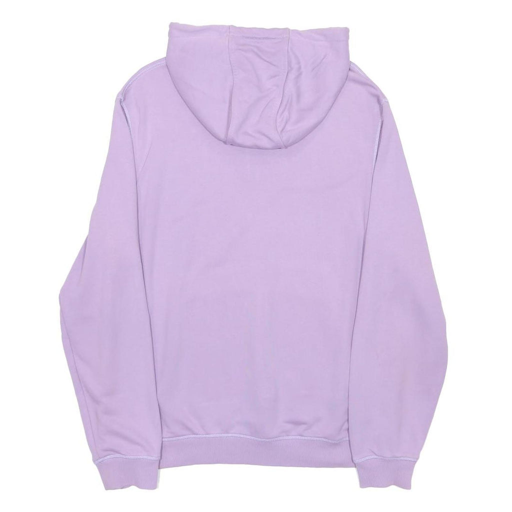 HUGO Womens Purple Pullover Hoodie L Logo Cotton Blend Sweatshirt