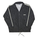 ADIDAS Mens Black & White Button Jacket XL Polyester Blend Plain Sports Casual