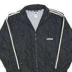 ADIDAS Mens Black & White Button Jacket XL Polyester Blend Plain Sports Casual
