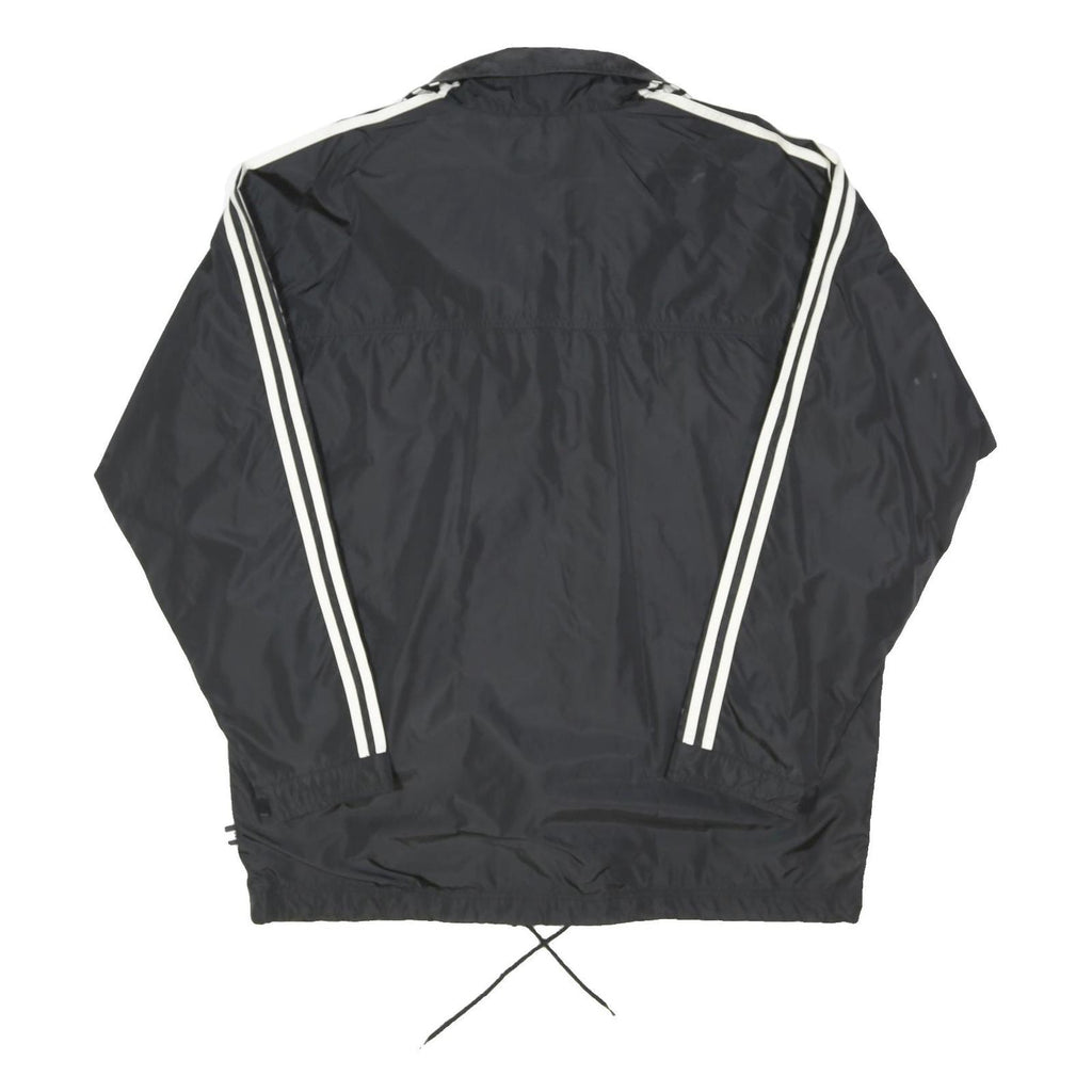 ADIDAS Mens Black & White Button Jacket XL Polyester Blend Plain Sports Casual