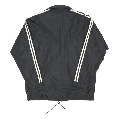 ADIDAS Mens Black & White Button Jacket XL Polyester Blend Plain Sports Casual