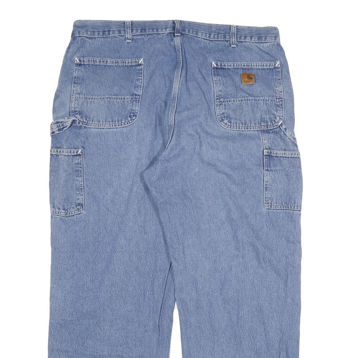 CARHARTT Mens Jeans Blue Relaxed Straight Denim Medium W38 L30 Workwear Utility
