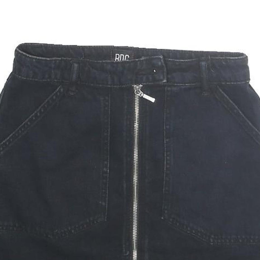 BDG Womens Black Cotton Mini Skirt Zip Front Casual Pocket Design Size S