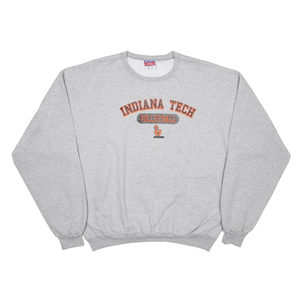 CHAMPION Mens Grey Indiana Tech Volleyball Crew Neck XL Sweatshirt Casual Wear