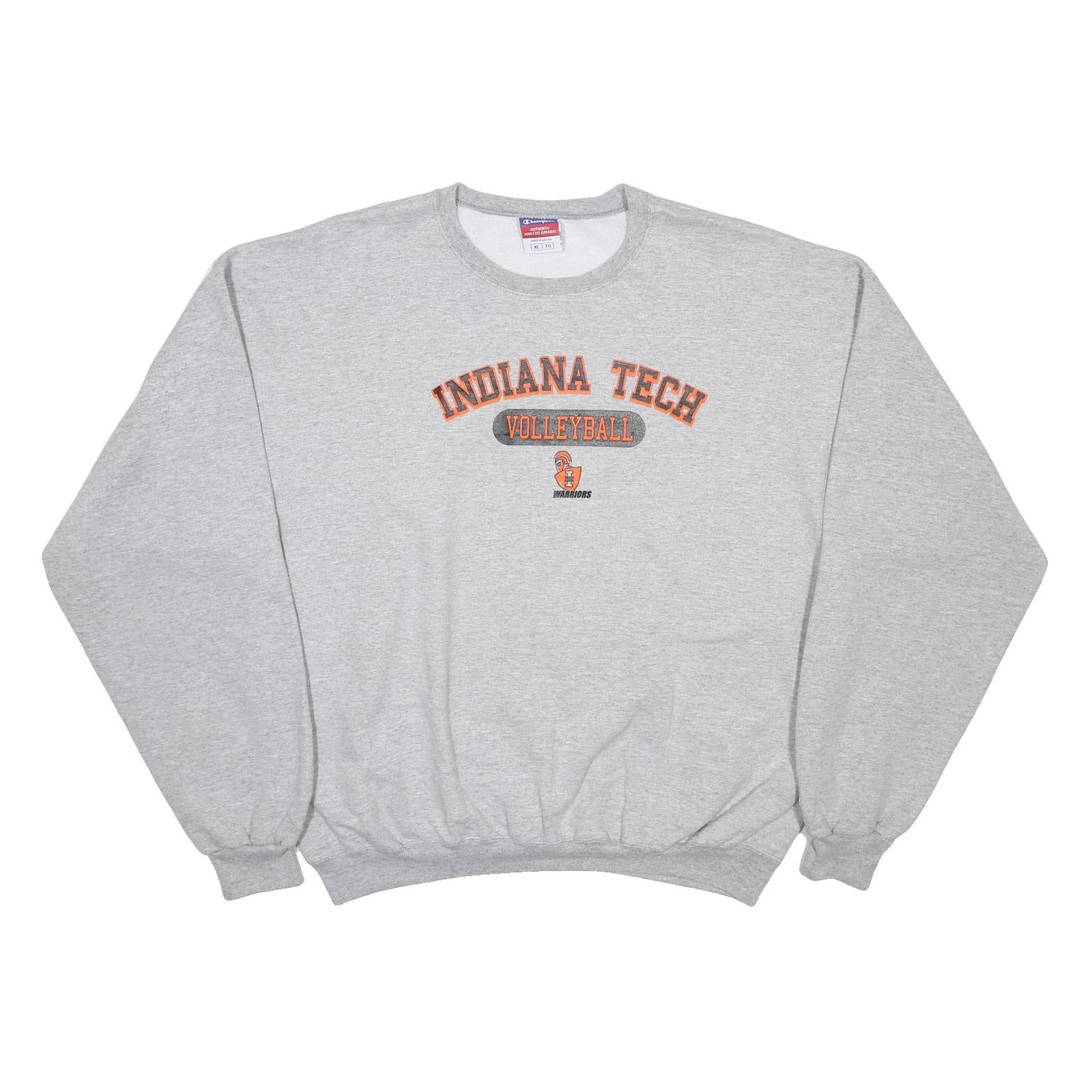CHAMPION Mens Grey Indiana Tech Volleyball Crew Neck XL Sweatshirt Casual Wear