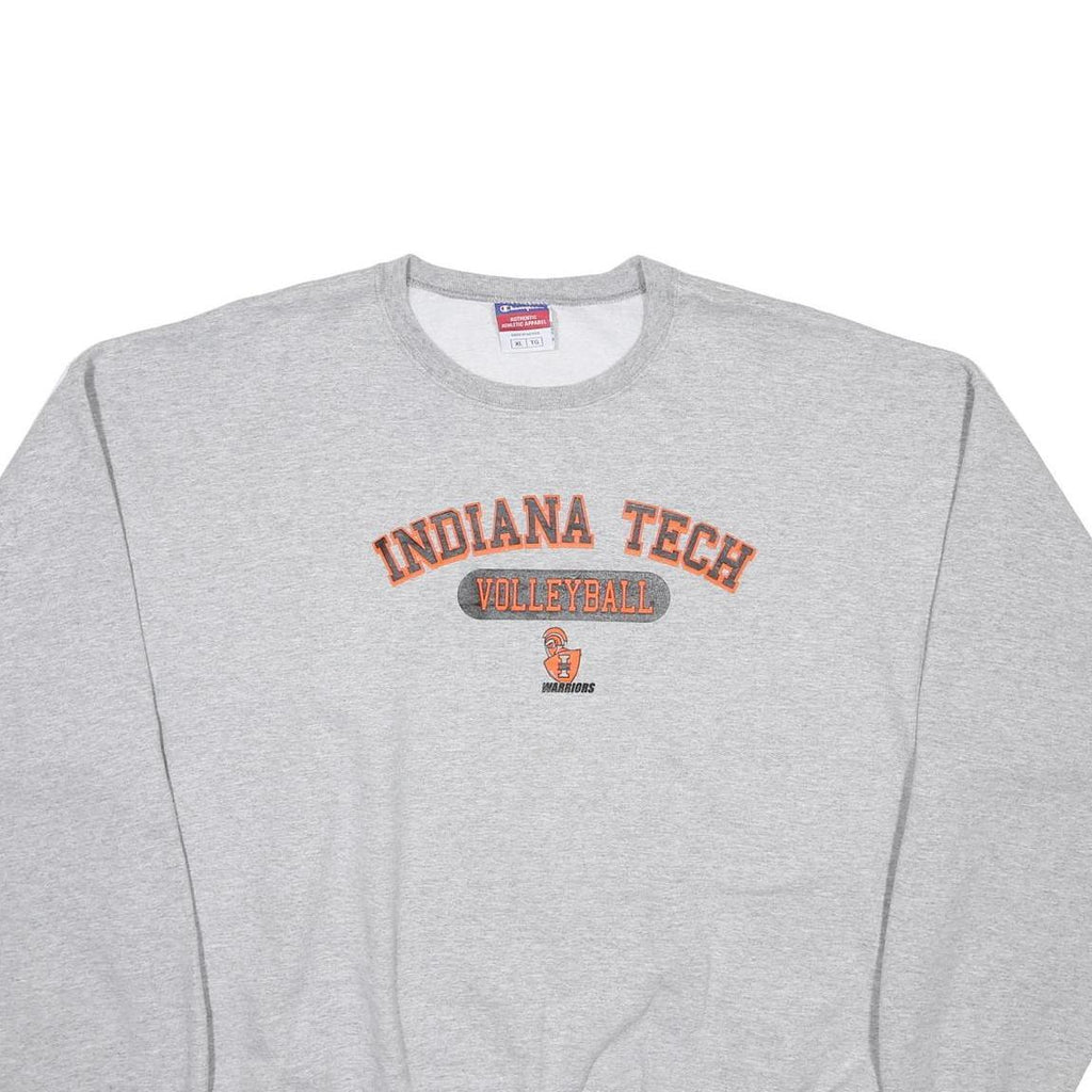 CHAMPION Mens Grey Indiana Tech Volleyball Crew Neck XL Sweatshirt Casual Wear