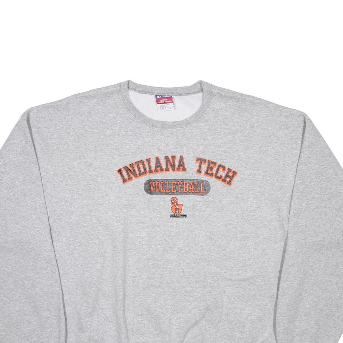 CHAMPION Mens Grey Indiana Tech Volleyball Crew Neck XL Sweatshirt Casual Wear