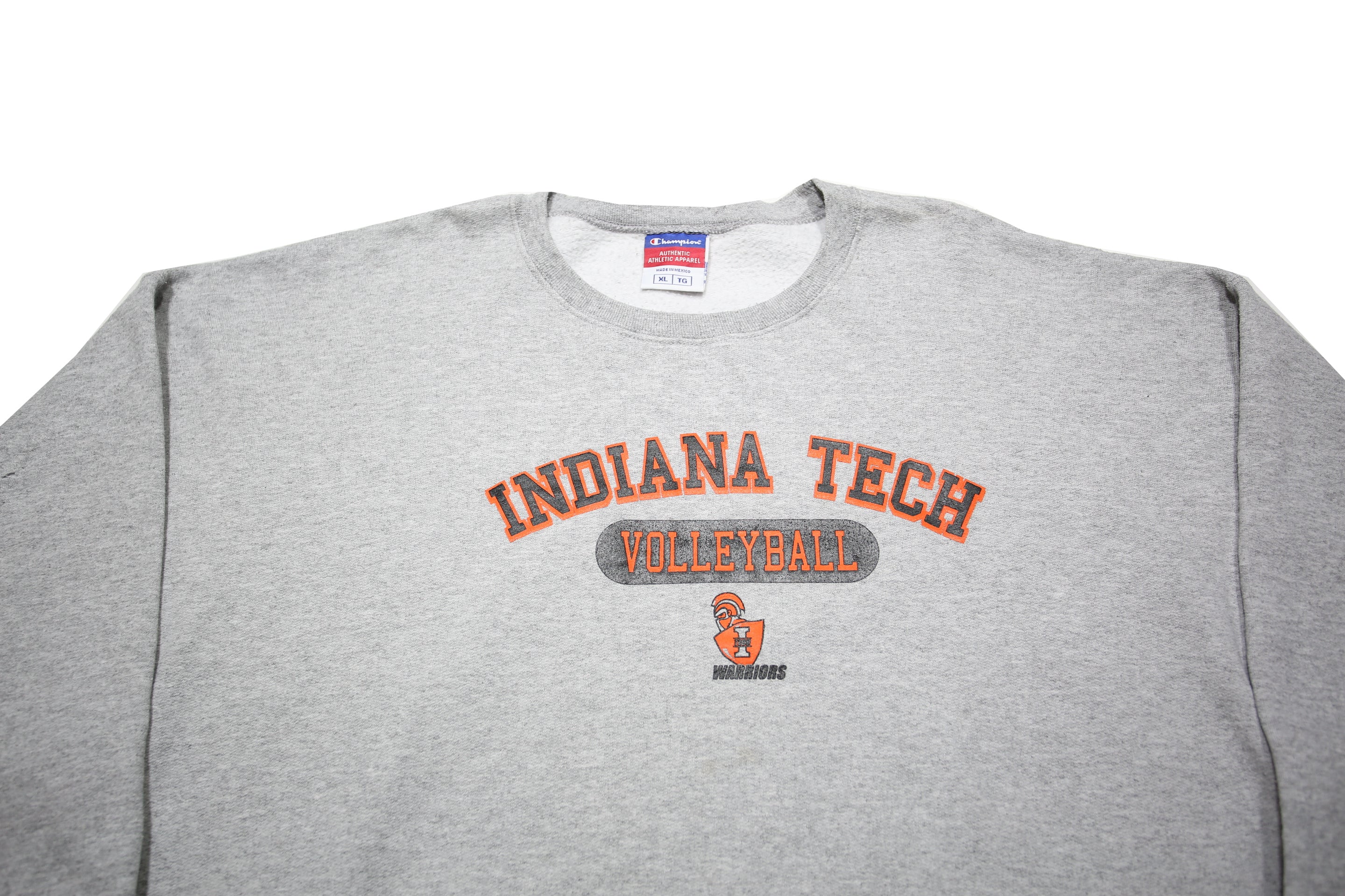 CHAMPION Mens Grey Indiana Tech Volleyball Crew Neck XL Sweatshirt Casual Wear