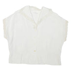 Womens Blouse White V-Neck M