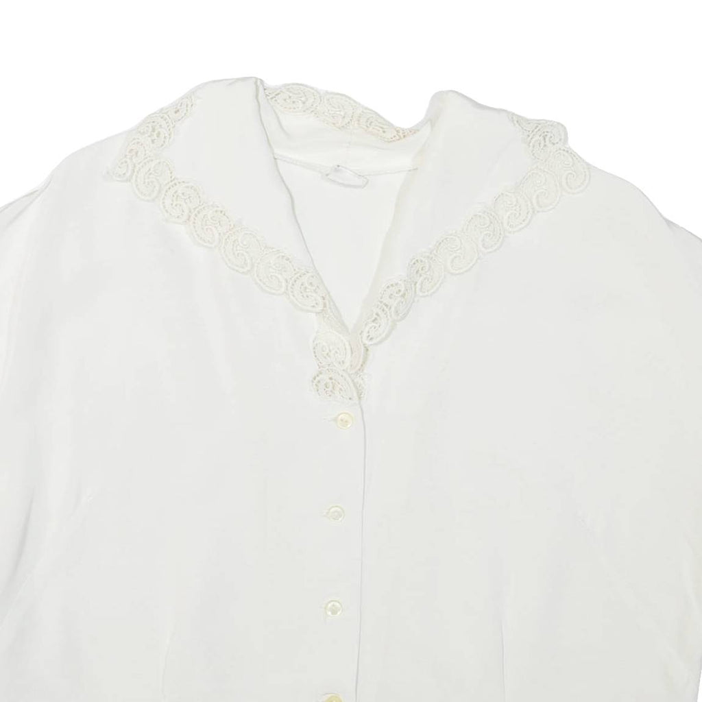 Womens Blouse White V-Neck M