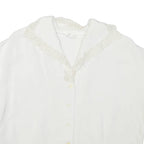Womens Blouse White V-Neck M