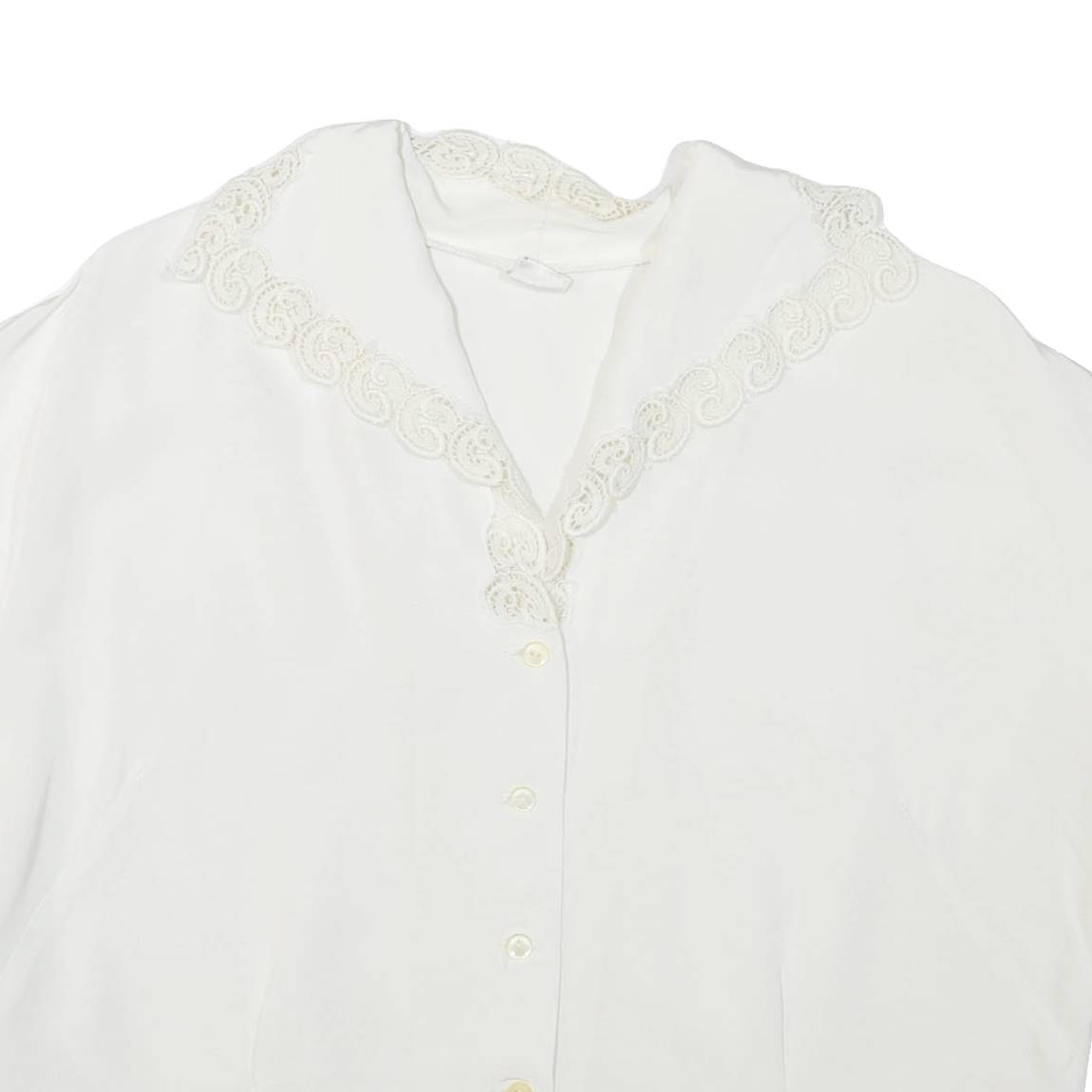 Womens Blouse White V-Neck M