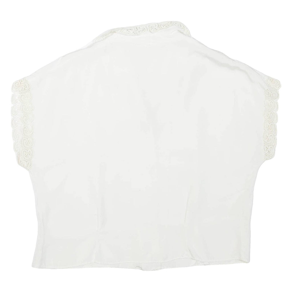 Womens Blouse White V-Neck M