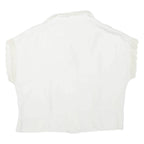 Womens Blouse White V-Neck M