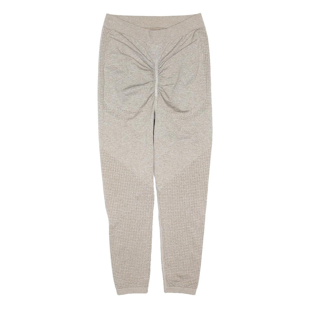 Womens Maternity Joggers Beige Slim Tapered S W24 L22 Seam Detail Elastic Waist