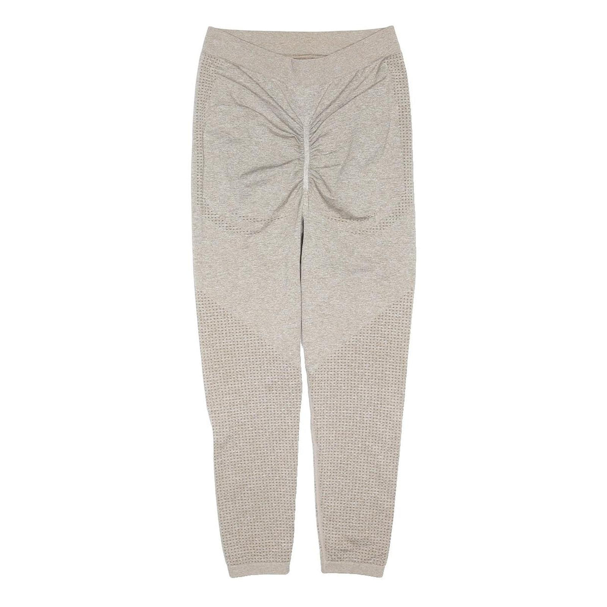 Womens Maternity Joggers Beige Slim Tapered S W24 L22 Seam Detail Elastic Waist