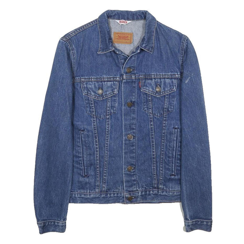 LEVI'S Womens Blue Denim Button Jacket S Cotton Classic Casual Retro