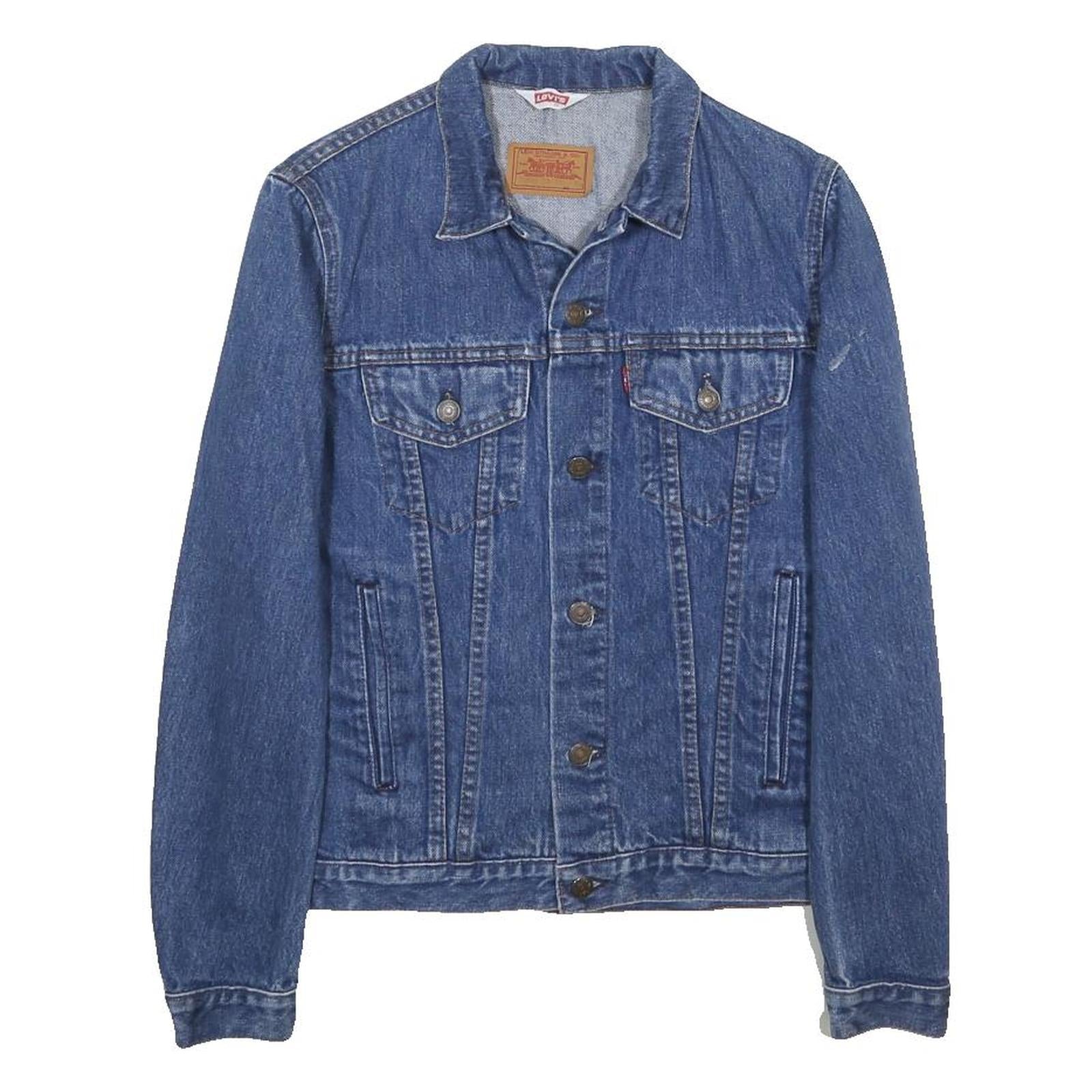 LEVI'S Womens Blue Denim Button Jacket S Cotton Classic Casual Retro
