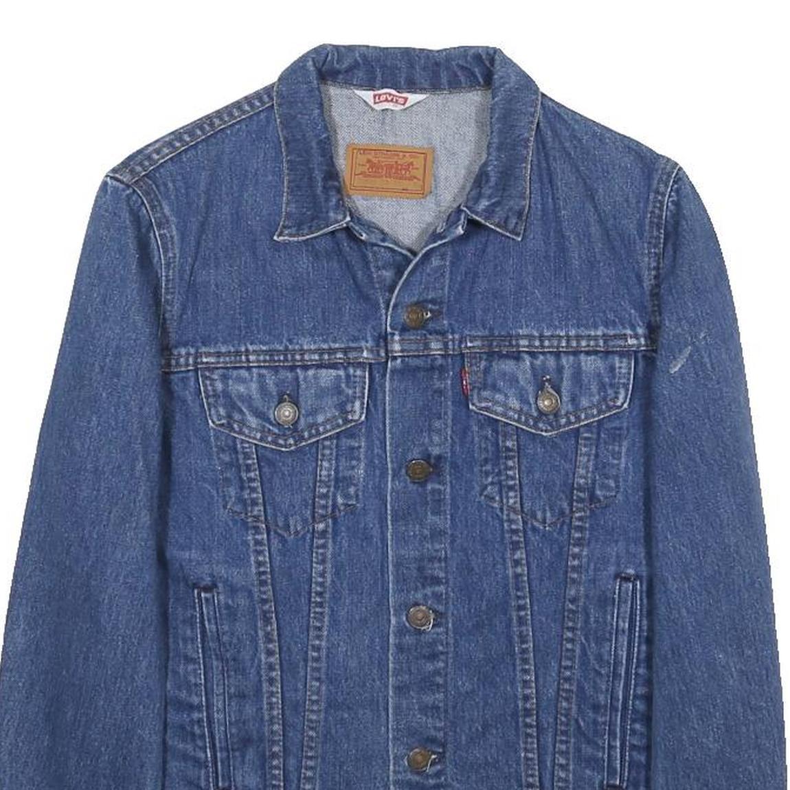 LEVI'S Womens Blue Denim Button Jacket S Cotton Classic Casual Retro