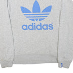 ADIDAS Mens Grey Blue Sweatshirt Crew Neck S Cotton Blend Pullover Casual
