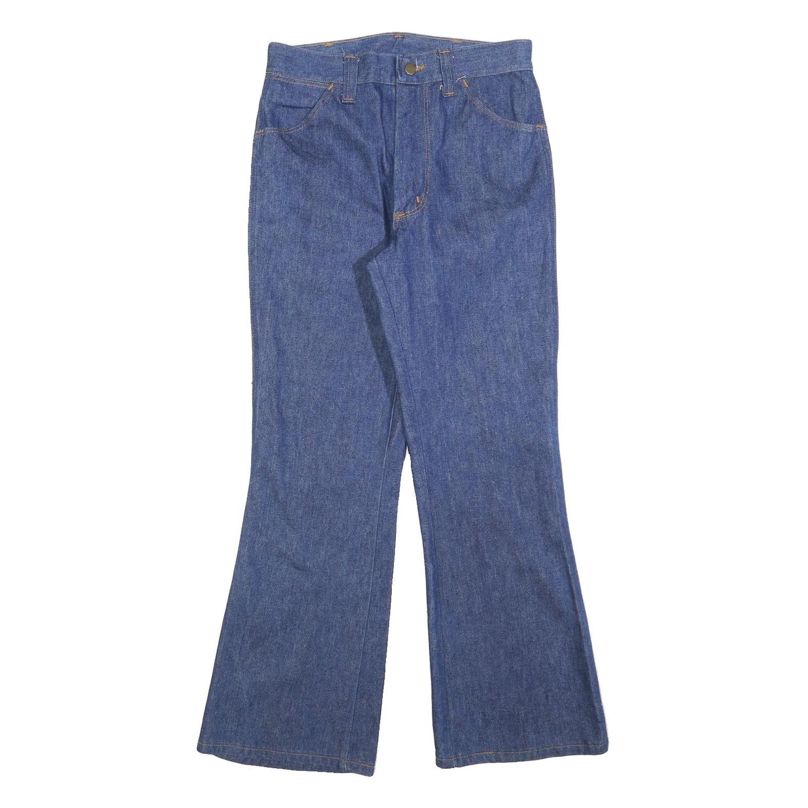 SEDGE FIELD Womens Regular Fit Blue Flared Denim Woven Jeans W30 L30