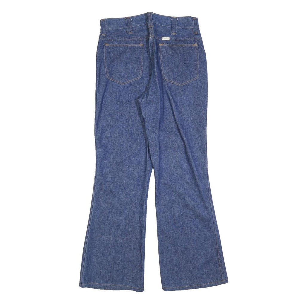 SEDGE FIELD Womens Regular Fit Blue Flared Denim Woven Jeans W30 L30