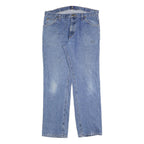 WRANGLER Mens Regular Fit Blue Denim Jeans W36 L34 Classic Cotton Blend Zip