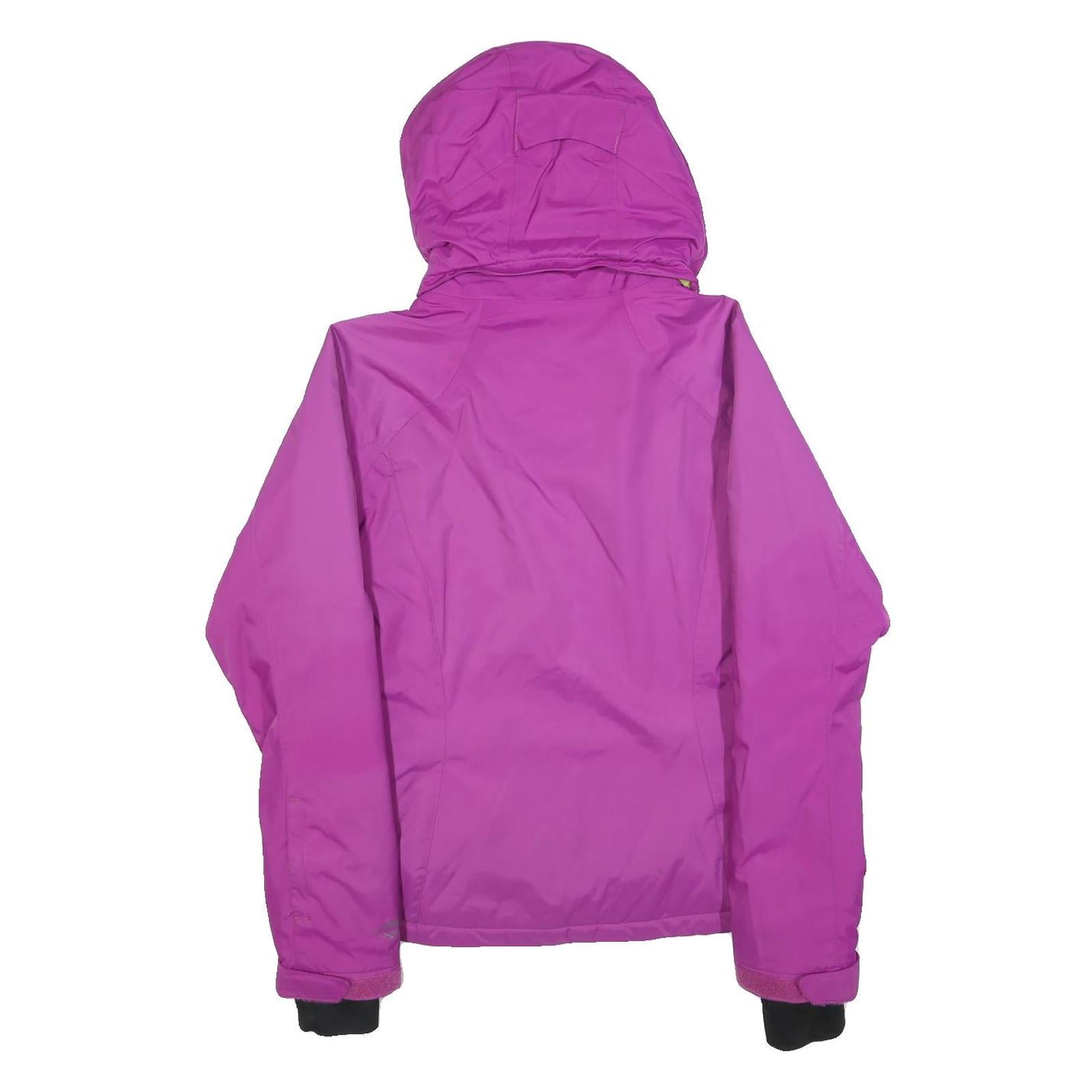 COLUMBIA Womens Purple & Lime Zip Jacket M Polyester Blend Outdoor Lightweight