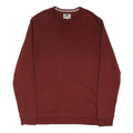 LANDS END Mens Maroon Cotton Blend Crew Neck Sweatshirt L Classic Pullover