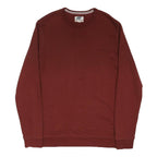 LANDS END Mens Maroon Cotton Blend Crew Neck Sweatshirt L Classic Pullover
