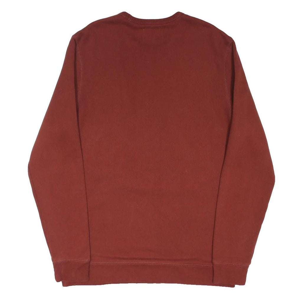 LANDS END Mens Maroon Cotton Blend Crew Neck Sweatshirt L Classic Pullover