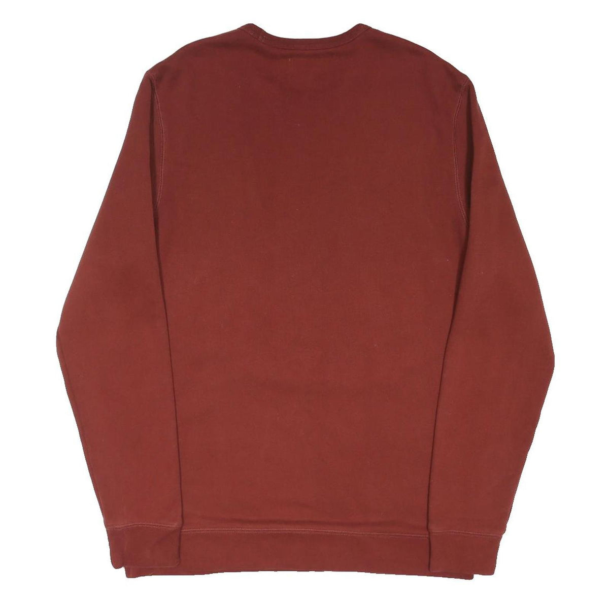 LANDS END Mens Maroon Cotton Blend Crew Neck Sweatshirt L Classic Pullover
