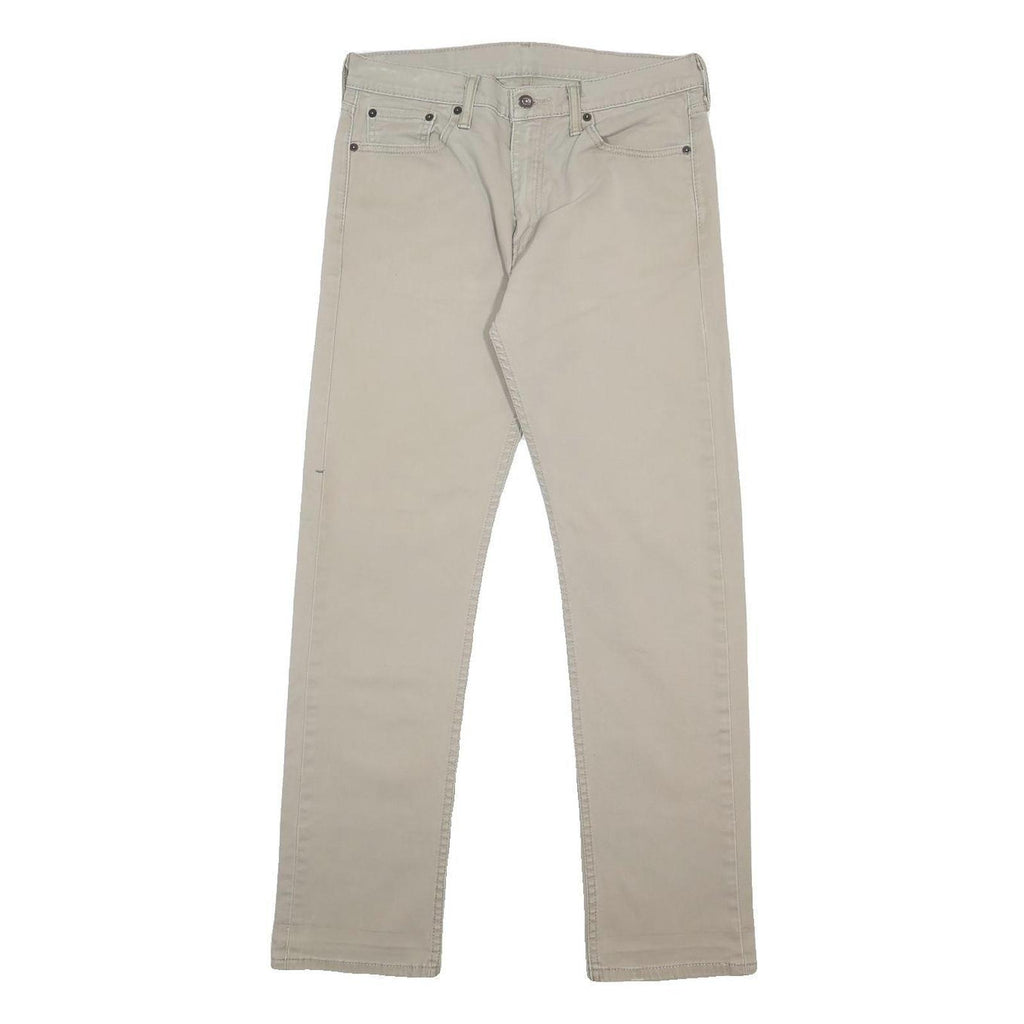 LEVI'S Mens Slim Beige Cotton Blend Zip Trousers W31 L32 Casual Slim Fit