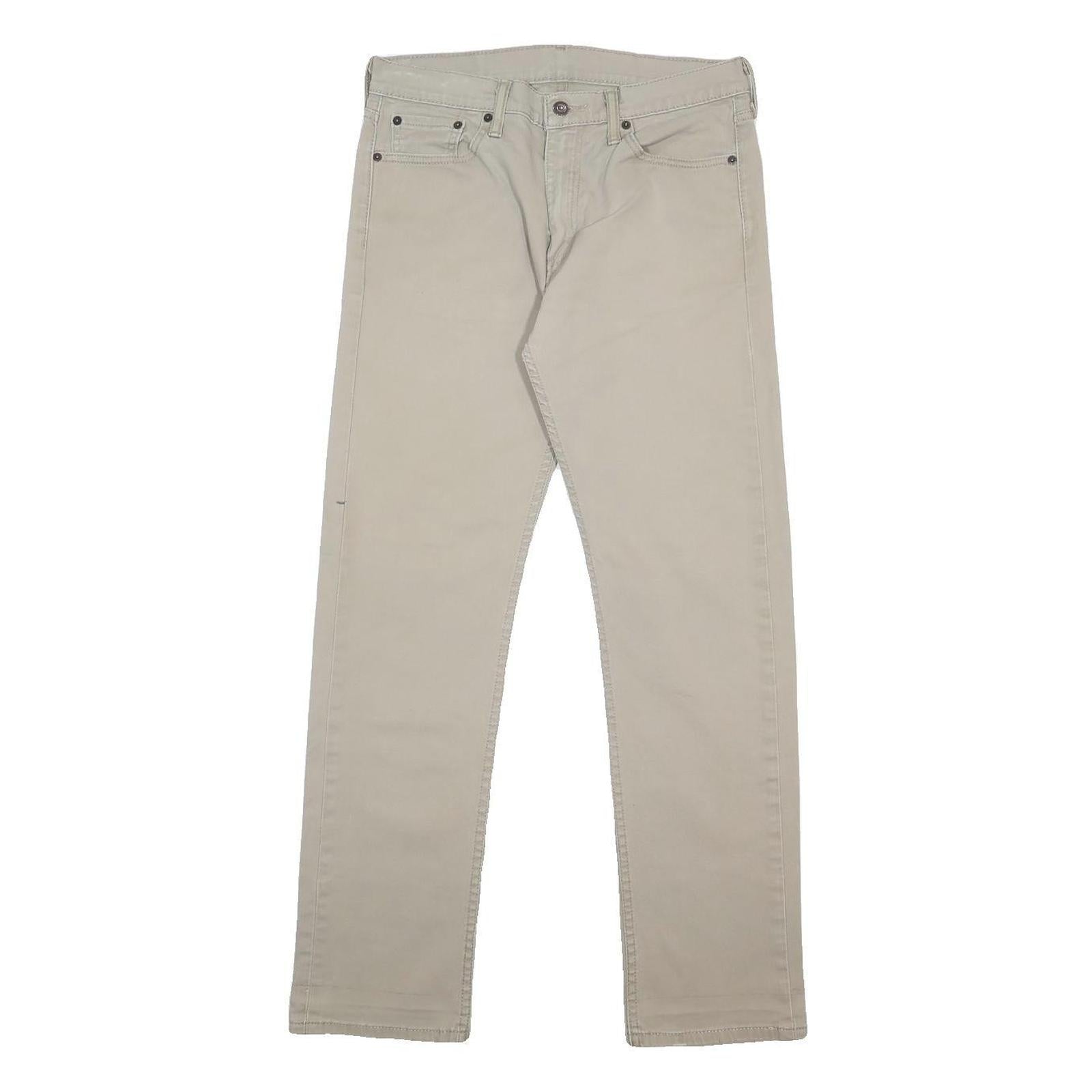 LEVI'S Mens Slim Beige Cotton Blend Zip Trousers W31 L32 Casual Slim Fit
