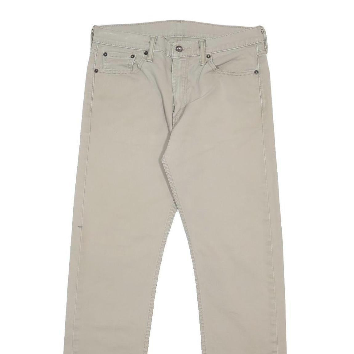 LEVI'S Mens Slim Beige Cotton Blend Zip Trousers W31 L32 Casual Slim Fit