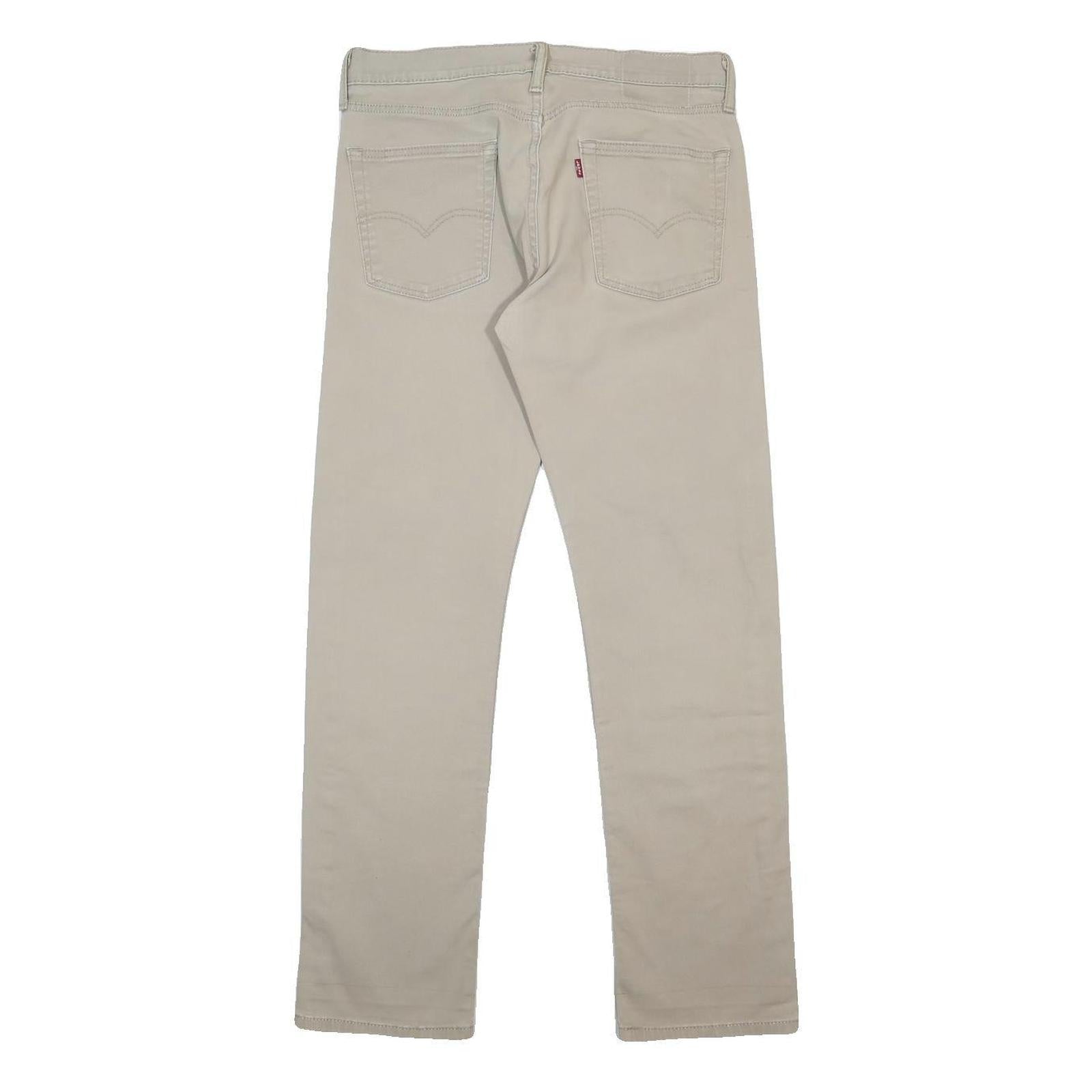 LEVI'S Mens Slim Beige Cotton Blend Zip Trousers W31 L32 Casual Slim Fit