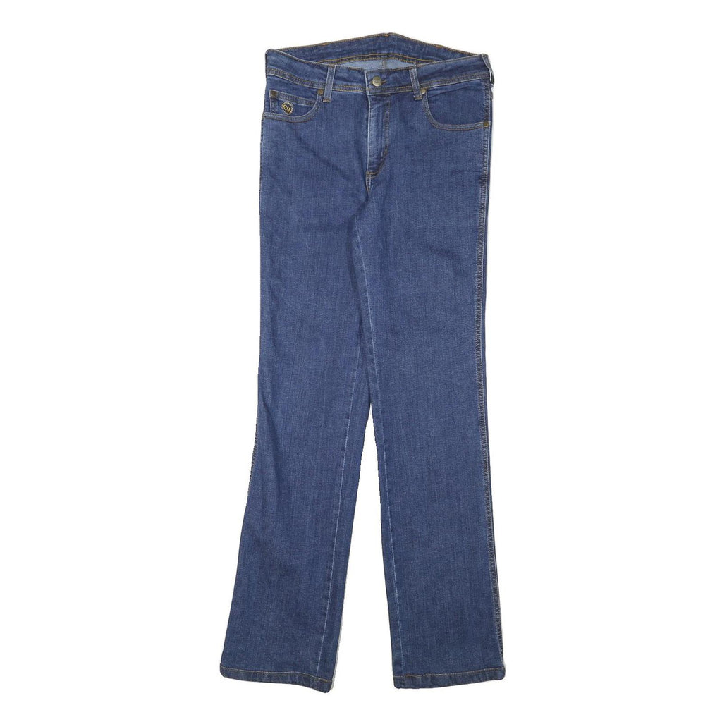 Mens Blue Regular Fit Straight Leg Denim Jeans W28 L31 Cotton Blend Zip