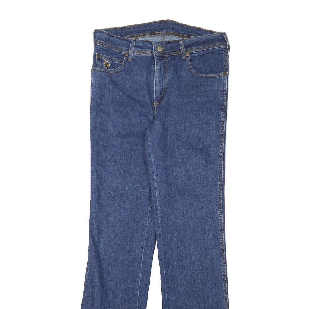 Mens Blue Regular Fit Straight Leg Denim Jeans W28 L31 Cotton Blend Zip