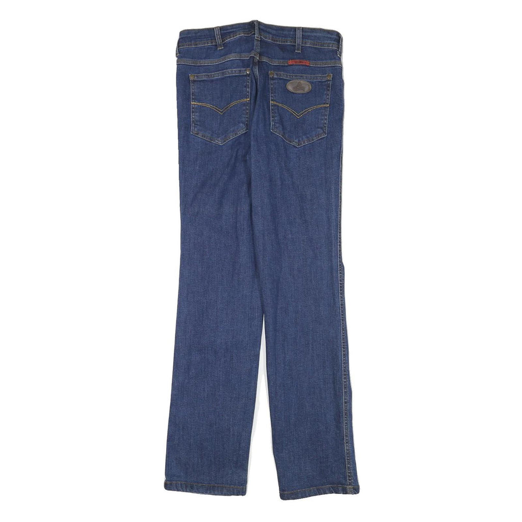 Mens Blue Regular Fit Straight Leg Denim Jeans W28 L31 Cotton Blend Zip