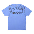 BENCH Mens Blue Graphic T-Shirt M Short Sleeve Crew Neck Cotton Blend Logo Print