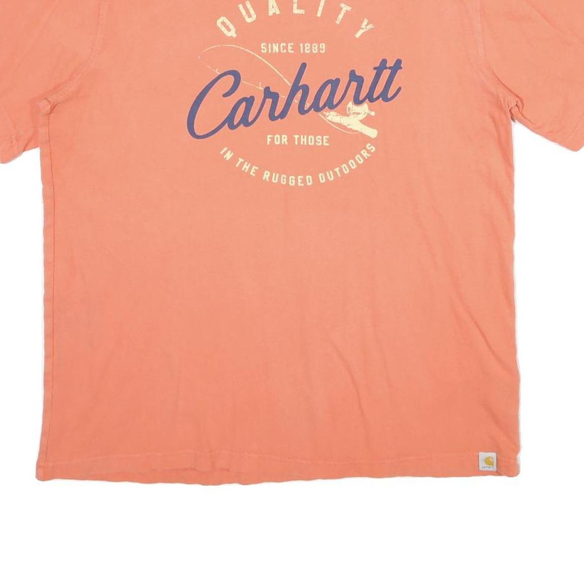 CARHARTT Womens Orange L Graphic T-Shirt Short Sleeve Crew Neck Cotton